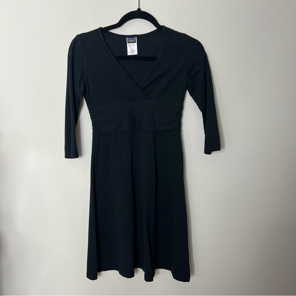 Patagonia Black Organic Cotton Dress Wrap Long Sleeve XS 210